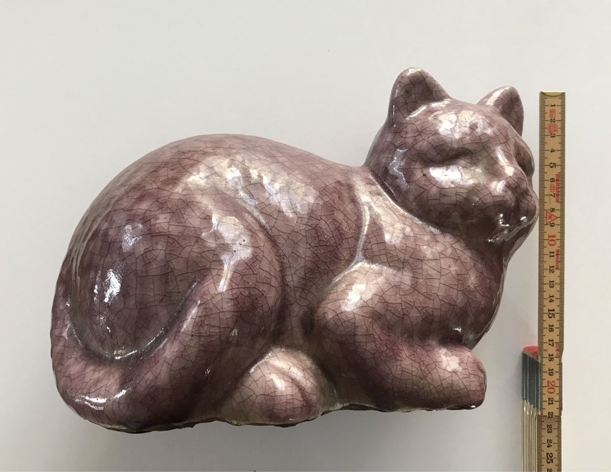 Sculture & Statue: Céramique d’un Chat Craquelé – Usato da Penthaz venduto da Petrus45 7