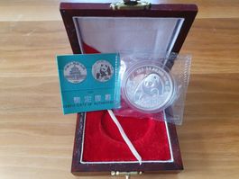 China Panda Silber 1990 Proof PP 1 Unze