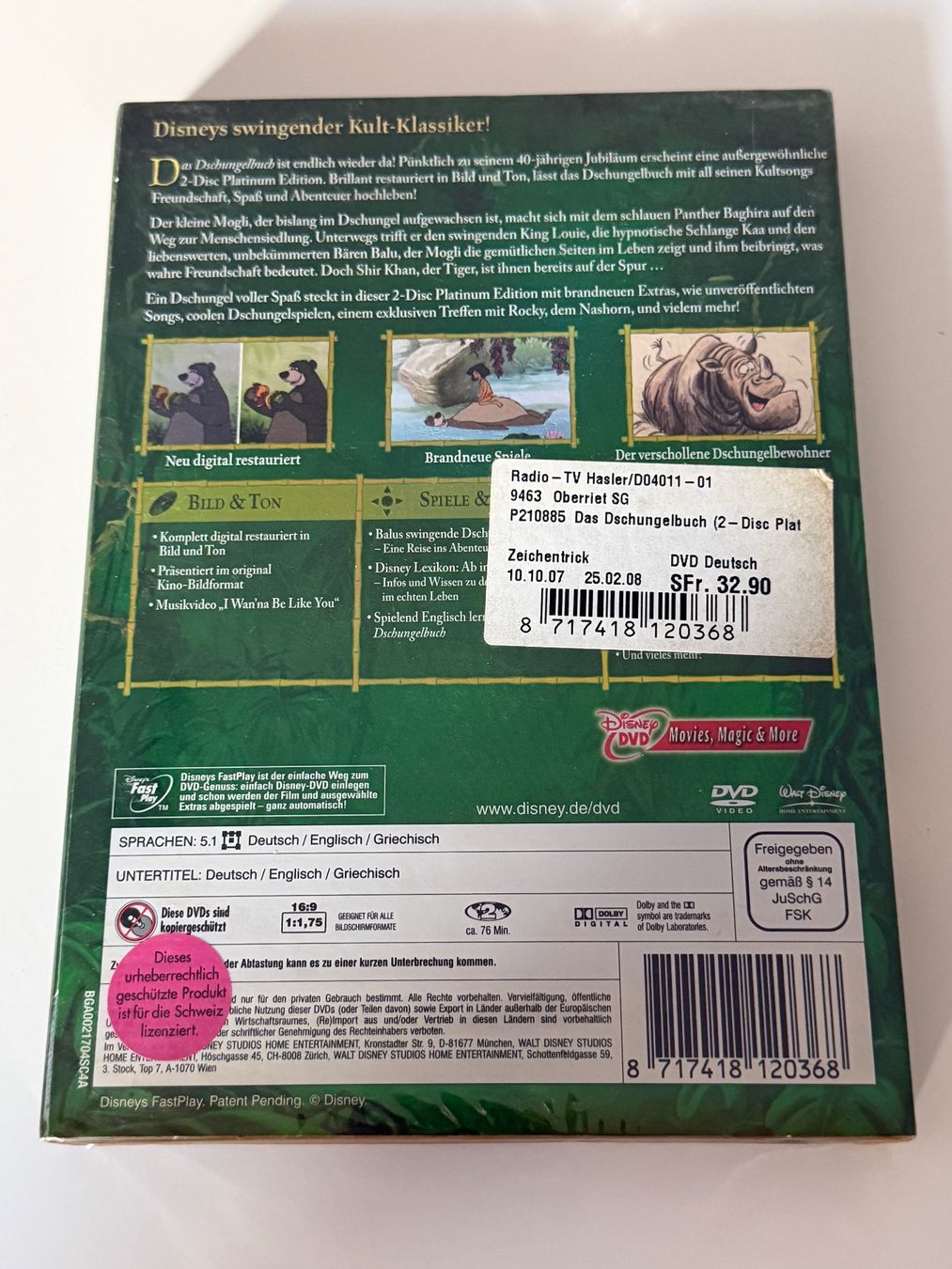 Alle DVDs: Das Dschungelbuch DVD - 2-Disc Platinum Edition - Neu – Neu und originalverpackt aus Altstätten SG von sheamus 1