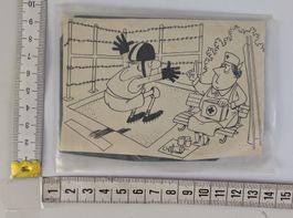 Druckerplatte mit Cartoon von Werner Büchi "Altersheim" +...