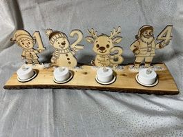 Adventskranz, Holzkranz mit LED-Lichtern, Weihnachten!
