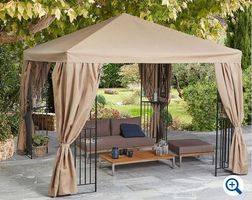 Stahlpavillon Braun-Schwarz ca. 3 × 3 m