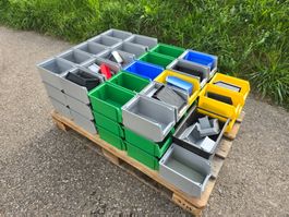 Posten mit diversen Sichtlagerboxen in div. Farben/Grössen