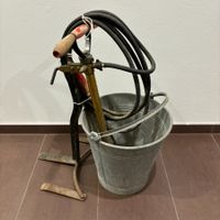 💥TOP: alte FEUERWEHR WASSERSPRITZE FEUERLÖSCHER MIT EIMER