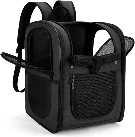 Haustier Rucksack für Hunde Katzen Wandern Schwarz