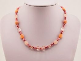 Damenhalskette Sommerkette in Rosa und Peach