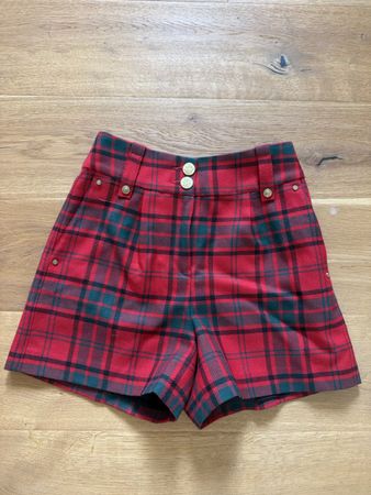 Holland Cooper Tartan Shorts Red UK 10 good condition