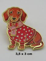 Ansteck Pin - DACKEL - Emaille - Goldfarben - 3,5x3cm