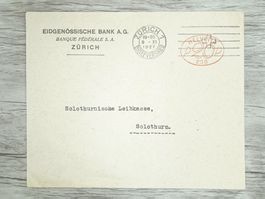 TR82 Enveloppe + Timbre Suisse 1927