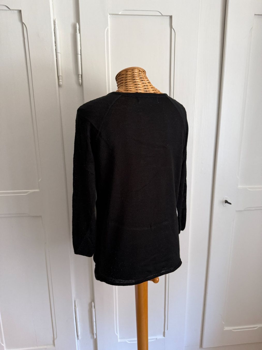 Zara Maglioni & Felpe: ZARA - Leder-Strick Langarmshirt schwarz S – Usato da Zürich venduto da Diazaio 2