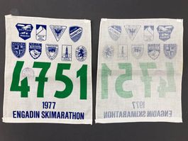 Startnummer Engadin Skimarathon 1977 Langlauf Ski Sport