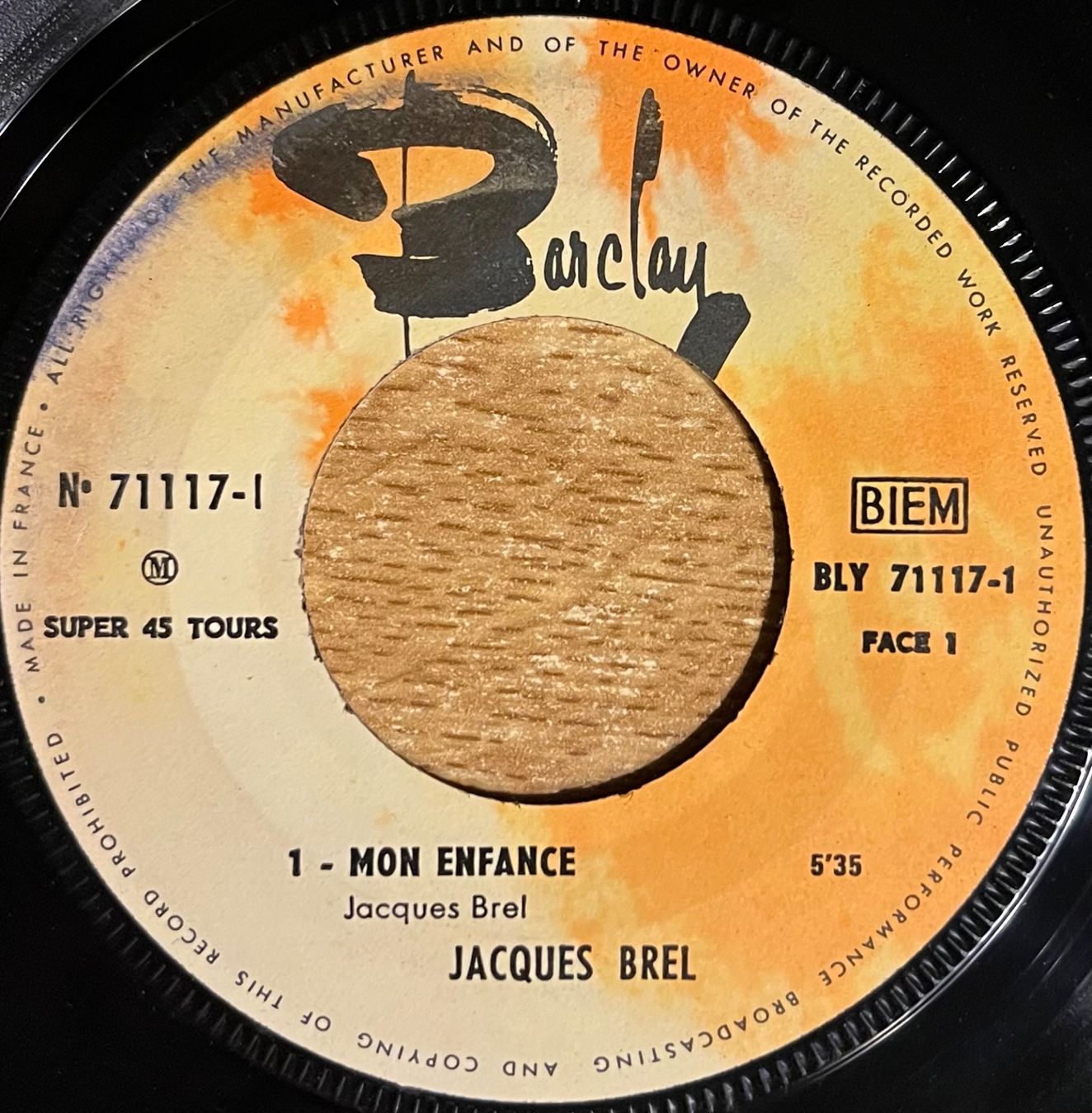 Vinyles: JACQUES BREL - MON ENFANCE – D'occasion à Bussigny par vinyl-pas-cher 2