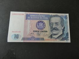 Peru 1987, 10 Intis  -   ungefaltet