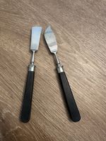 Vintage Käse- und Buttermesser Set, Holzgriff, Vintage