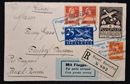 Flugpost Basel - Zürich Wehrmännerdenkmal 1925