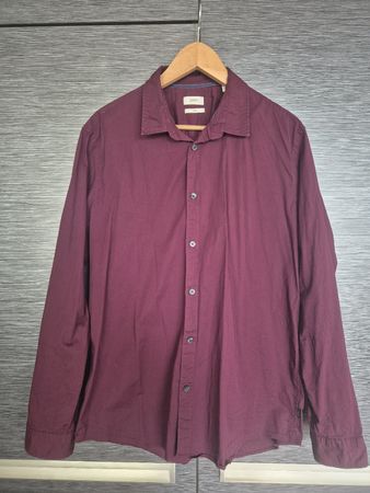 Esprit Herrenhemd, Gr. XL, Slim Fit, Weinrot