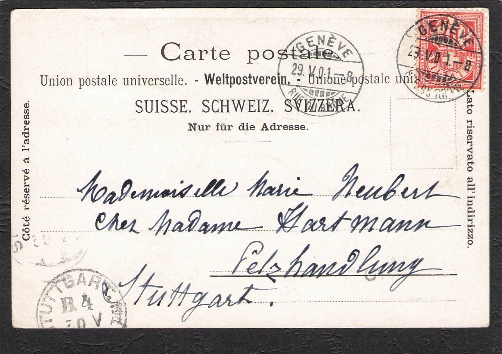 Cartoline postali: CP, GE Genève , Port,  1901 – Usato da Reichenburg venduto da Pipo-67 1