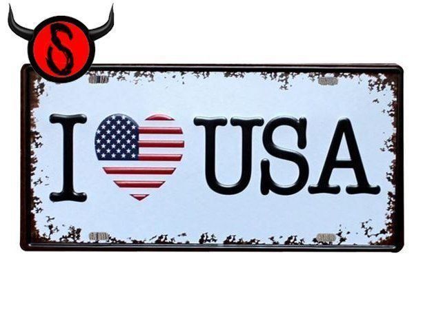 Schilder: Blechschild – I LOVE USA – Neu und originalverpackt aus Buchs SG von Skullep