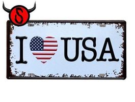 Blechschild – I LOVE USA