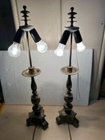 2 Lampes de table vintage en laiton, 78 cm haut.