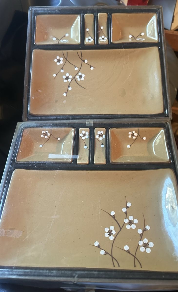 Geschirrsets: Sushi Set Tan Cherry Blossom Design – Neu (gemäss Beschreibung) aus Luzern von claiudiu 2