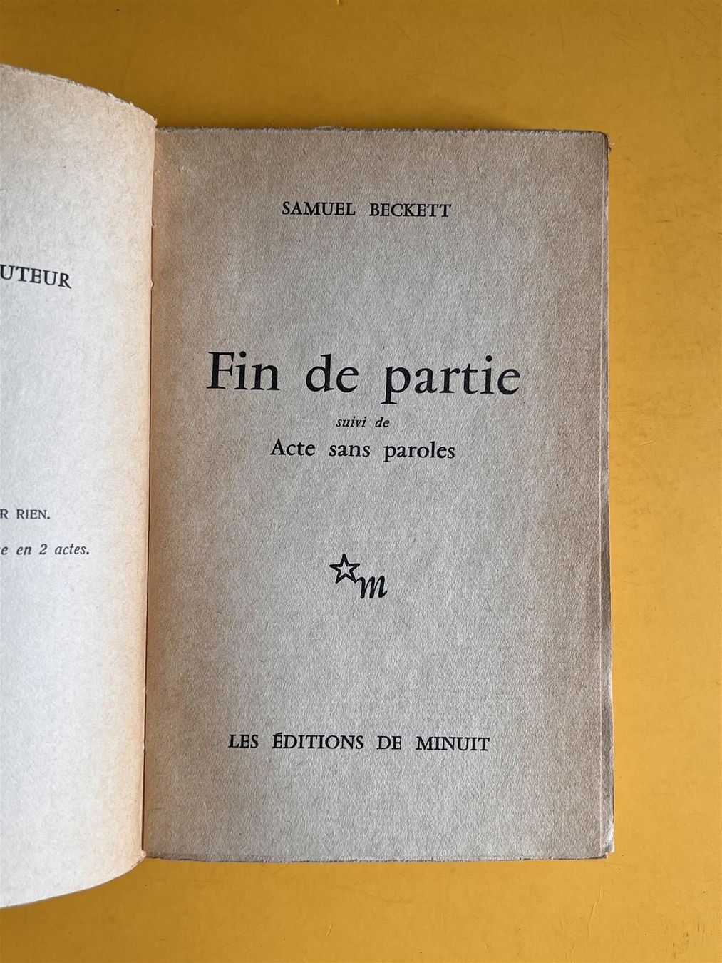 Libri: Samuel BECKETT Fin de partie edition originale EA 1957 – Usato da Adliswil venduto da buch_und_kunst 1