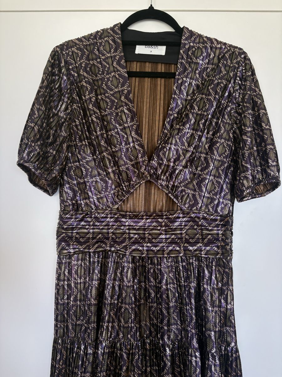 Ba&Sh Robes: Robe Bash midi plissée violette métallisée neuve – Neuf (Voir description) à Prilly par mai_ktw8