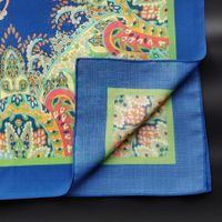 Designer Seide 100% 140x135cm azzurro Foulard