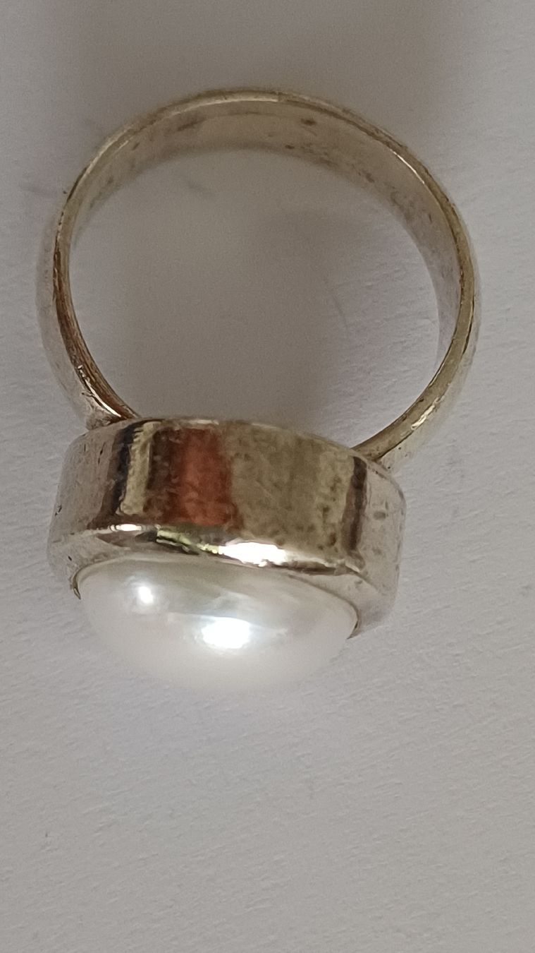 Anelli: Silberschmuck Ring mit Perle, gut erhalten, elegant – Usato da Arlesheim venduto da savina01 2