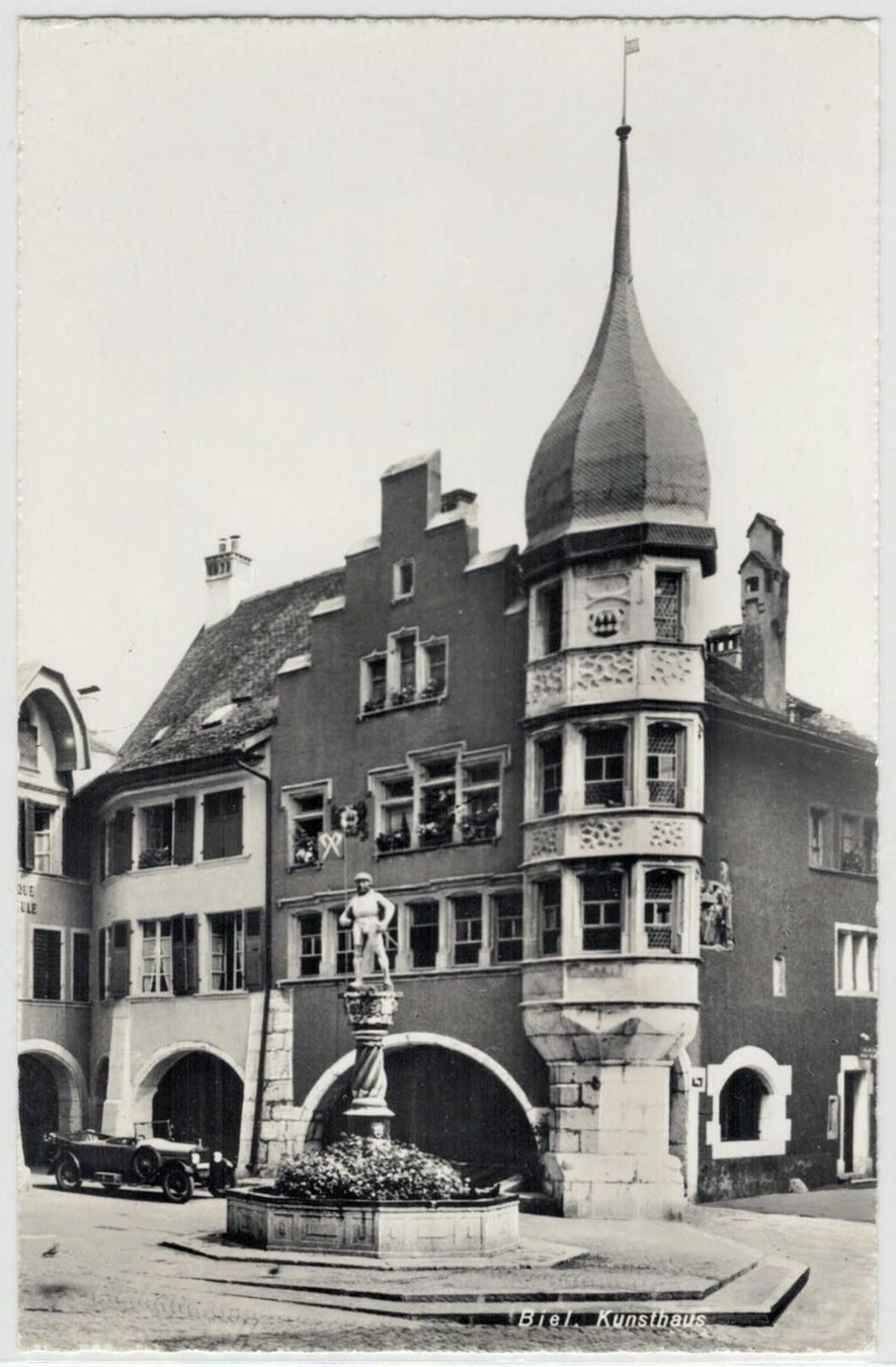 Cartoline postali: BE 175 Biel Bienne Kunsthaus 1963 – Usato da Fribourg venduto da philafri
