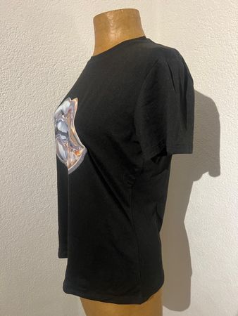 T-shirt noir avec motif lèvres brillantes, taille S💄💋