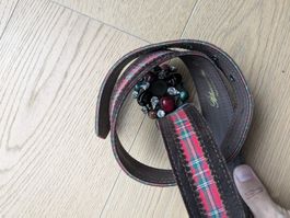Blumarine Ledergürtel Gr. 40IT/ 36CH mit Steinapplikation
