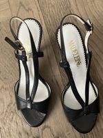 Elegante Madeleine Riemchen Sandaletten, Schwarz, Gr. 38