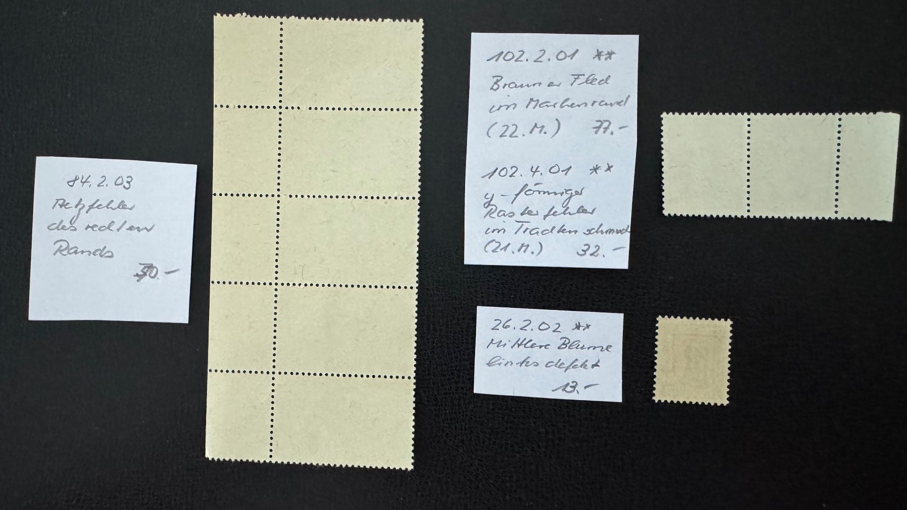 Alle Briefmarken: Pro Juventute, 3 ABARTEN, postfrisch – Neu (gemäss Beschreibung) aus Stallikon von HILDECH1 6