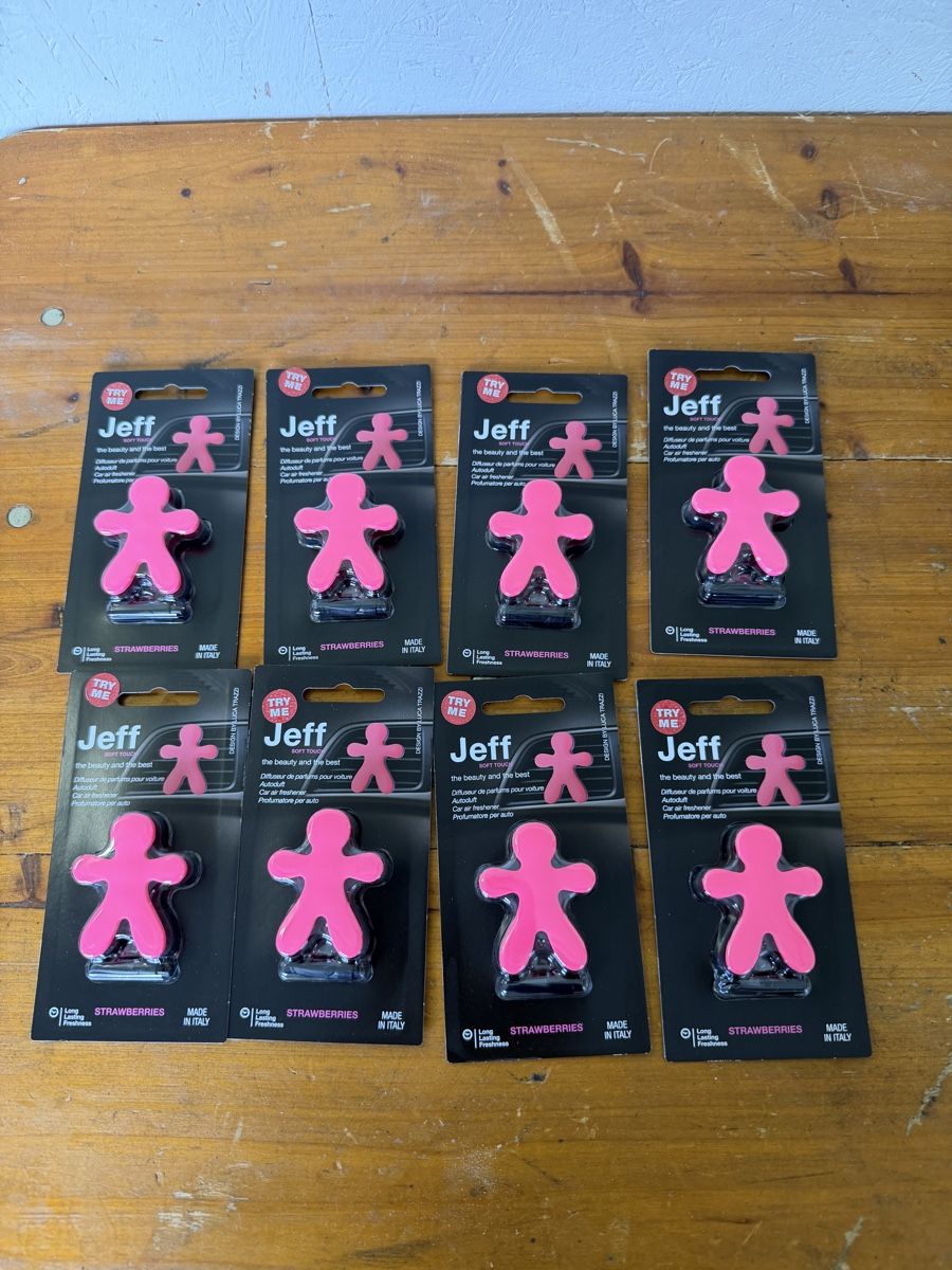 Deodoranti per ambiente: Jeff Auto Lufterfrischer Erdbeere 8er Set – Nuovo e nell'imballaggio originale da Gurmels venduto da SwissShop21