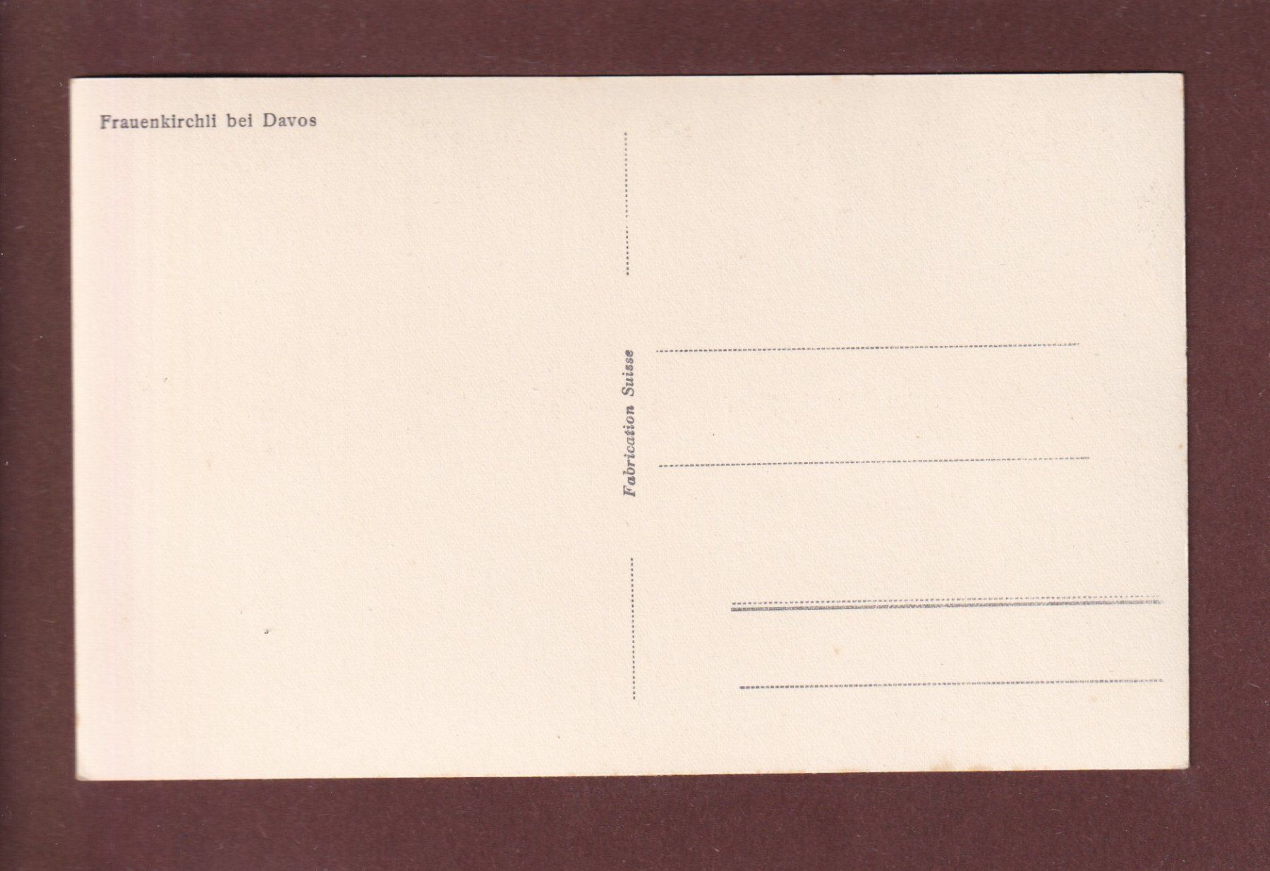 Cartoline postali: FRAUENKIRCHLI bei Davos – Usato da Pully venduto da nicecards 1