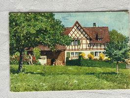 TG Gerlikon, Aquarell von Alfred Huggenberger's Heimwesen