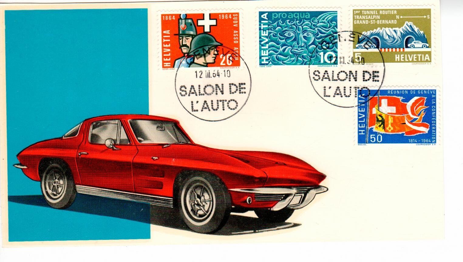 Tutti i francobolli: 10 Briefe / Karten - Auto Salon Genf – Usato da Wolhusen venduto da Curver9 1