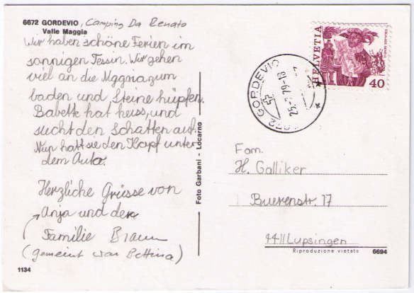 Ansichtskarten: Gordevio – Gebraucht aus Binningen von Mountainrider 1