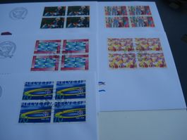 Satz Sondermarken, 1996, FDC + 4erblock, 6 Belege