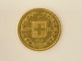 20 Fr. Helvetia 1889,  vzgl.+