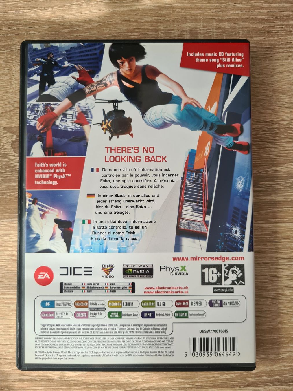 Giochi: Mirror's Edge (Multilanguage) + Soundtrack (2 CD) - PC – Usato da Carouge GE venduto da Franllo 1