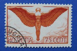 75 Rp.Flugpost Nr. F11z, geriffeltes Papier - SBK: 250.-.