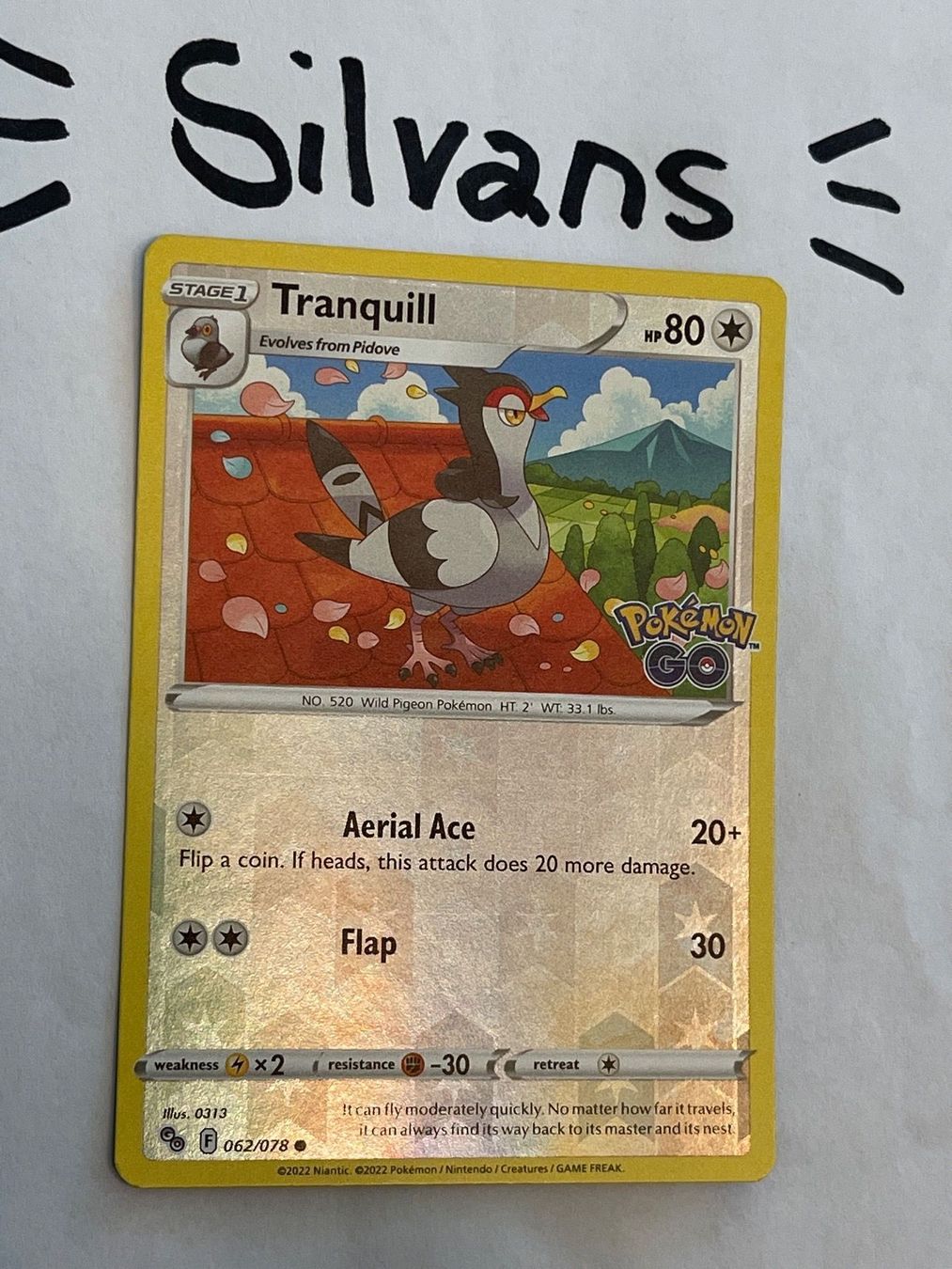 Pokémon Carte collezionabili: Tranquill Reverse Holo 062/078 Pokemon Go Englisch – Nuovo (secondo la descrizione) da Wil SG venduto da Silvans