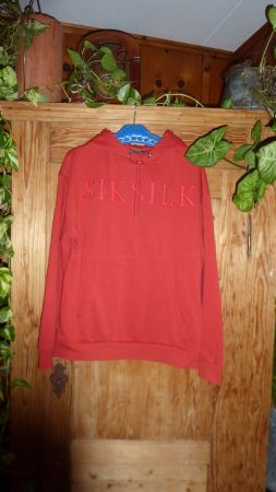 Roter Herren Kaputzen Pullover Gr L SIKSILK