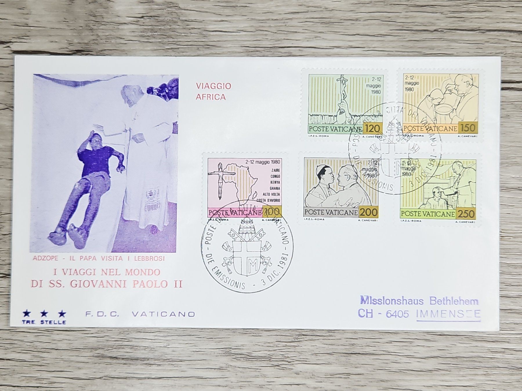 Tutti i francobolli: CL05 Enveloppe + Timbre Poste Vaticane 1981 – Usato da Cousset venduto da Patrick_Collections