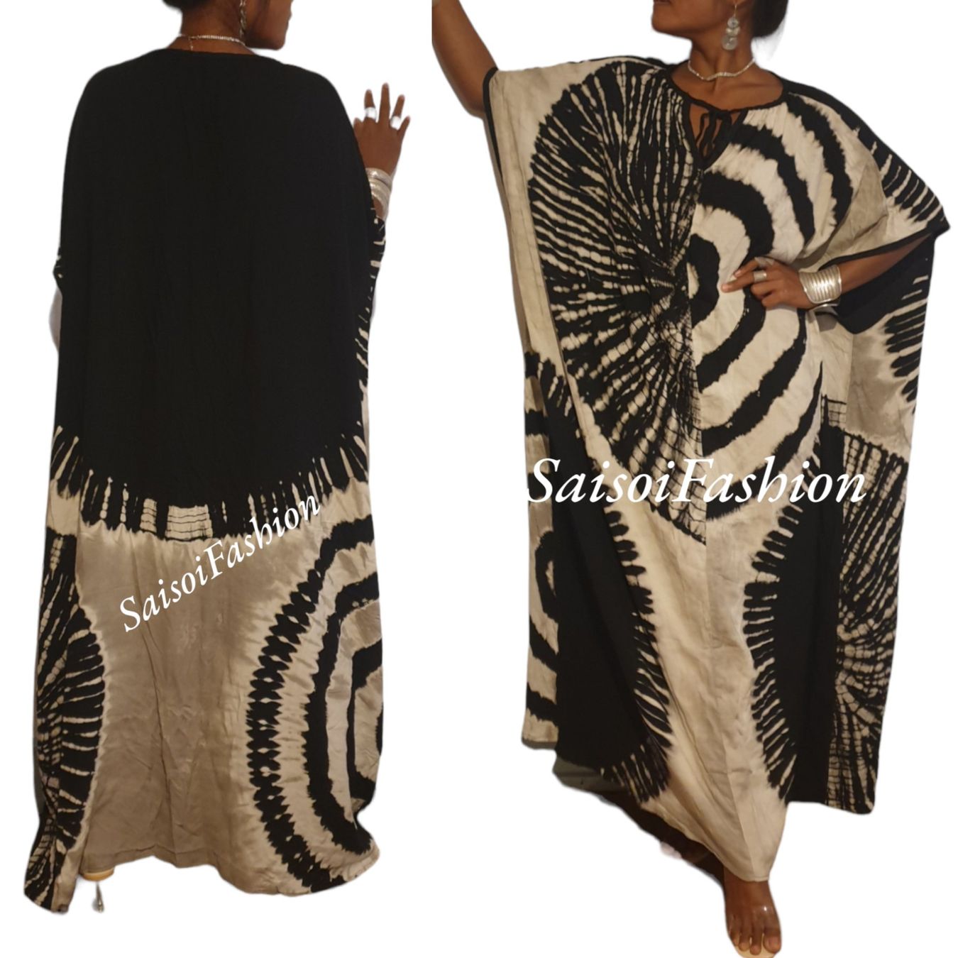 Vestiti: Sommer blackWax Batik Handmade Klassisch-elegantes Maxikleid – Nuovo e nell'imballaggio originale da Ebmatingen venduto da SaisoiFashion