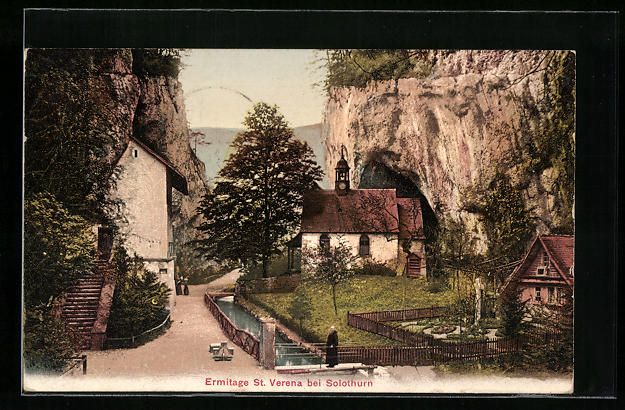 Cartoline postali: AK Solothurn, Ermitage St. Verena, 1908 – Usato da Berlin venduto da bartko-reher