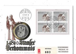 Numisbrief Stanser Verkommnis 1981 5 Fr. Gedenkmünze