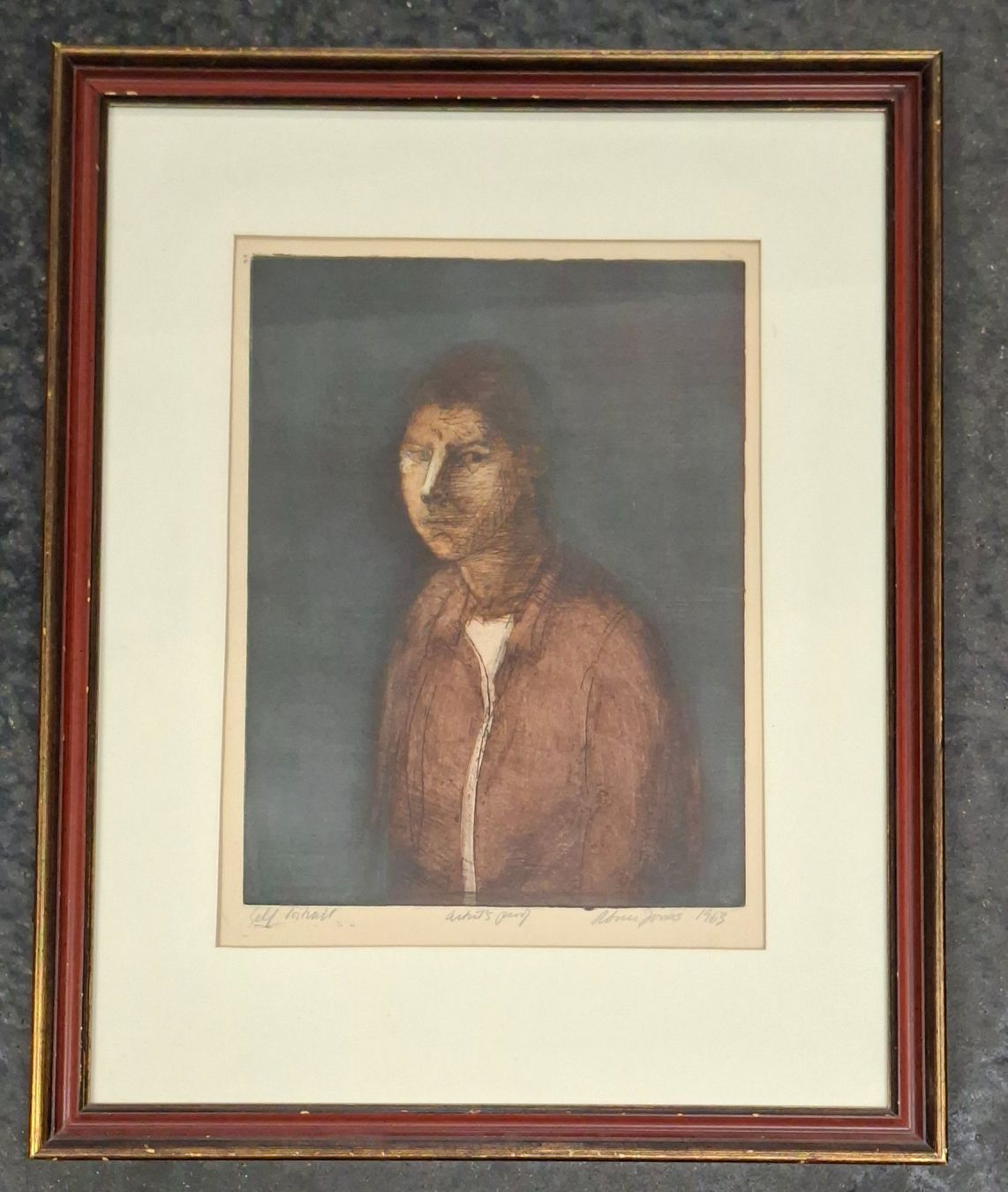 Grafica & Litografie: Prof. Abner Jonas, USA, Selbstportrait, Litho, E.A. – Usato da St. Gallen venduto da BlauesKreuzSG-App
